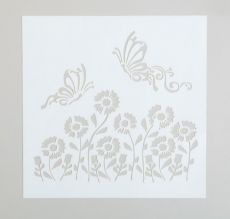 Трафарет для творчества "Бабочки и цветы", 13 * 13 см, 4346853