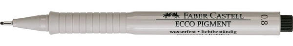 Faber-Castell Ручка капиллярная ECCO PIGMENT для черчения, 0,8 мм, черная