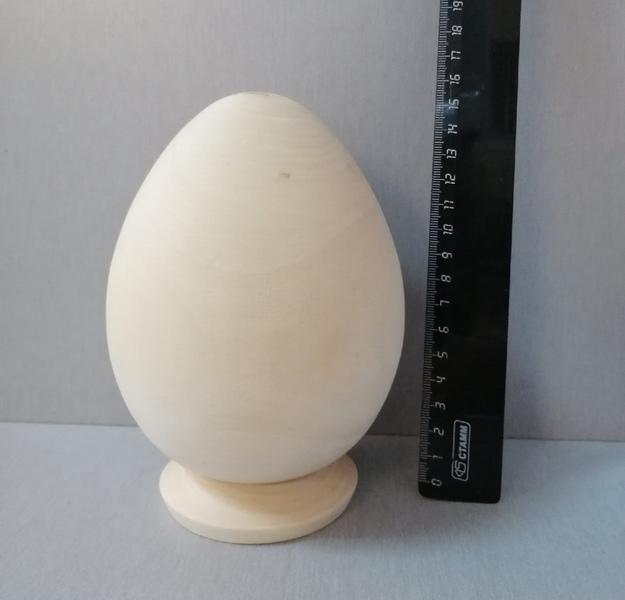 Деревянная заготовка яйцо 11 см на подставке 7 см