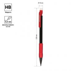Механический карандаш с ластиком диам.грифеля 0,5 мм OfficeSpace Арт. XP812W_3617