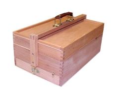 Ящик деревянный (вяз) с ячейками и пеналом для кистей SFE0026, размер 23,5*36,5*15,4 см