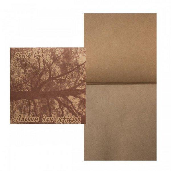 Альбом для эскизов "Дерево" бумага крафт 210*210 см. 40 л.