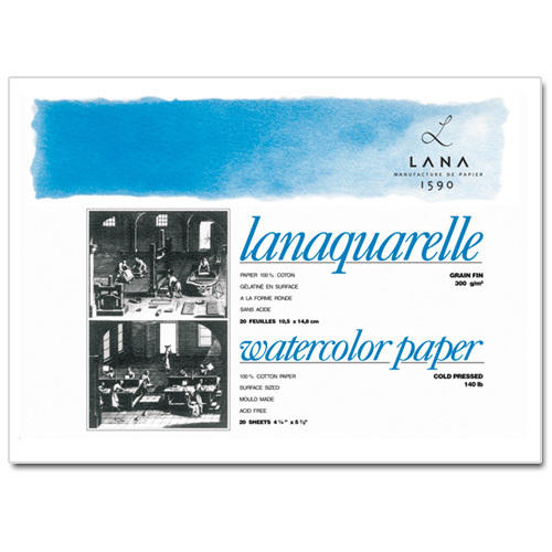 LANA Альбом-склейка для акварели"Lanaquarelle",300г,20 л 26 * 36 см,100% хлопок сред. зерно 15023351