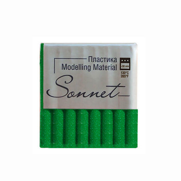 Пластика "Sonnet" зеленый  с блестками,брус 56 г.