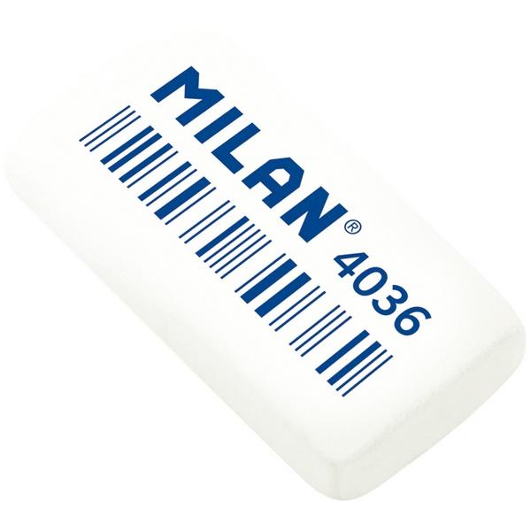 Ластик Milan 4036 прямоугольный, синтетический каучук, 39*20*8 мм