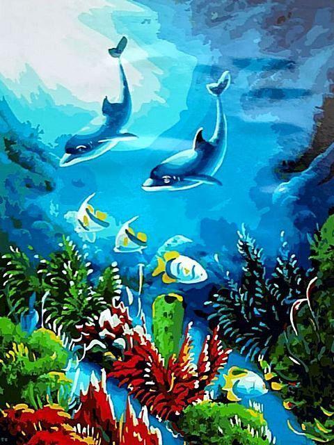 Рисунки на тему подводный мир лёгкие