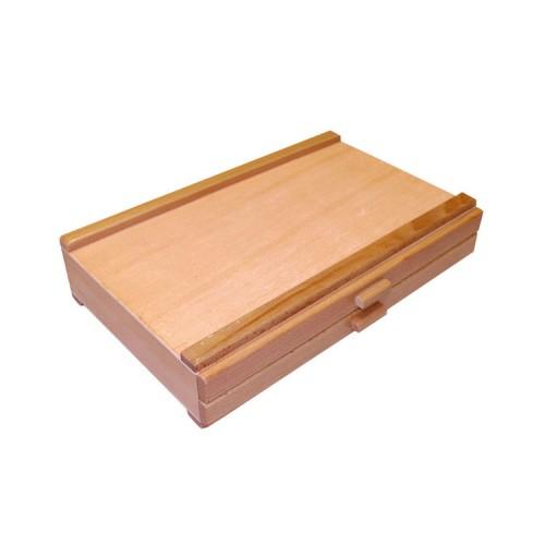 Ящик деревянный (вяз) с ячейками SFE0047, размер 40*24*5 см, 2-х секционный для пастели