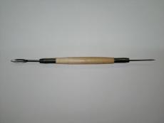 Нож скульптурный SFT013 двухсторонний (лопатка/шило), ручка деревянная