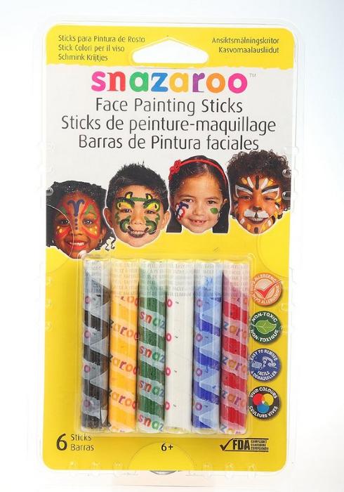 Набор красок-мелков для лица 6цв. Для детей