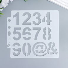 Трафарет для творчества "Цифры и символы", 13 * 14 см, 7425876