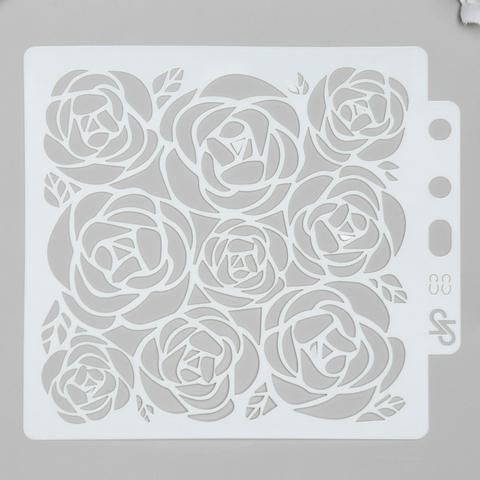 Трафарет для творчества "Крупные розы", 13 * 14 см, 5205176