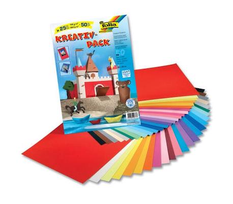 FOLIA Цветная бумага "Kreativ- pack", 23х33 см.,130г/м2,