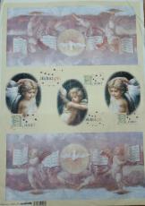Бумага для декупажа 40г/м2, 35X50см, Фреска с ангелами Renkalik