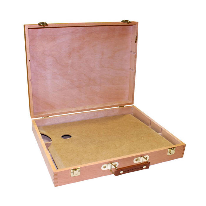 Ящик деревянный (вяз) для красок SFE0031, размер 40*31*8 см, с палитрой