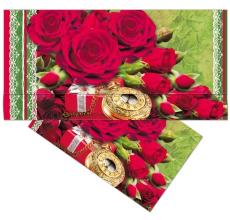 Конверт для денег Русский дизайн "Красные розы", 85*165 мм, Арт. 39967