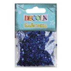 Блестки декоративные Декола, размер 4 мм, синий радужный W041-224-4
