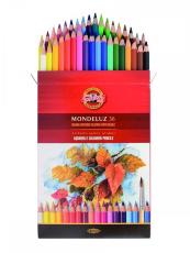 Набор высококачественных акв. цветных карандашей Mondeluz 36 цв, картон KIN