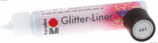 Marabu Glitter Liner 25 мл контур с блестками 582 Серебро