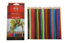 Набор высококачественных акв. цветных карандашей Mondeluz 24 цв, картон KIN