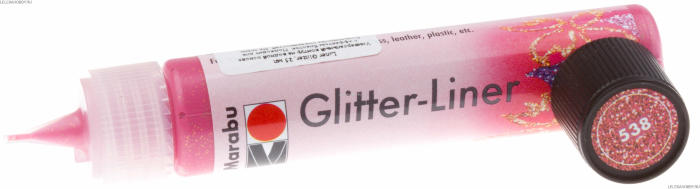 Marabu Glitter Liner 25 мл контур с блестками 538 Красный