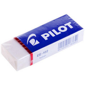Ластик Pilot EE-102 прямоугольный, винил, картонный футляр 61*22*12 мм